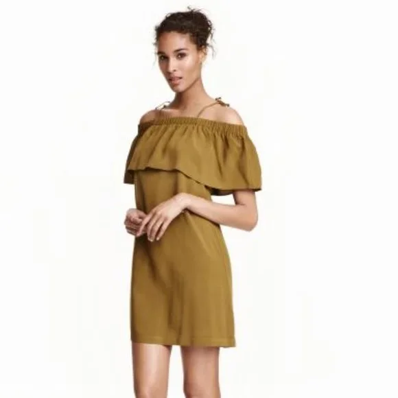 H&M | Dresses | Hm Olive Green Offtheshoulder Dress | Poshmark H&M | Dresses | Hm Olive Green Offtheshoulder Dress | Poshmark